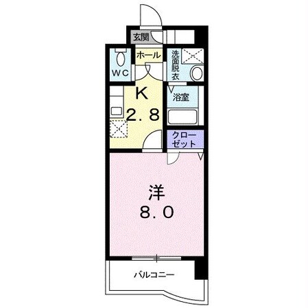 二又 徒歩1分 3階の物件間取画像